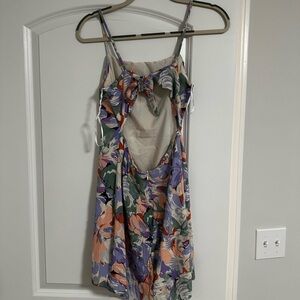 Floral Cutout Dress with Bow Detail